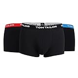 TOM TAILOR Boxer Briefs, Herren Short Boxer, 3er Pack (L, Schwarz-dunkel-Uni)