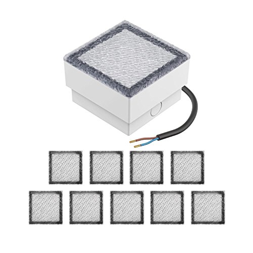 parlat LED Einbaustein Bodeneinbauleuchte CUS 10x10cm 230V warm-weiß, 10 Stk.