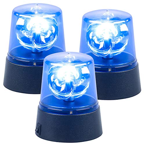 Lunartec Rundumleuchte: 3er-Set LED-Partyleuchten im Blaulichtdesign, mit 360°-Beleuchtung (Drehlicht)