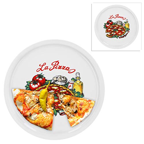 2er Set Pizzateller Napoli groß - 30,5cm Porzellan Teller mit schönem Motiv - für Pizza / Pasta, den 'großen Hunger' oder zum Anrichten geeignet