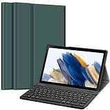 Fintie Tastatur Hülle für Samsung Galaxy Tab A8 10.5 Zoll 2022/2021 SM-X200/X205/X207 - Keyboard Cover mit Magnetisch Abnehmbarer Deutsches Layout Tastatur, Nachtgrün