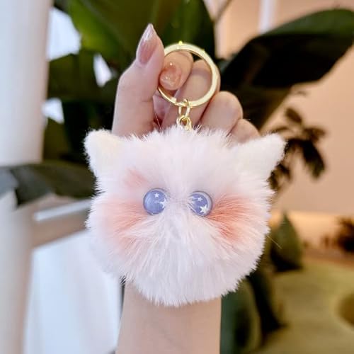 Super niedliche Katze Schlüsselanhänger Kawaii Plüsch Puppe Tasche Anhänger Auto Schlüssel zart hängendes Ornament 6cm 2