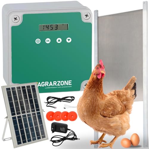 Agrarzone automatische Hühnerklappe Solar mit Schieber 30 x 40 cm