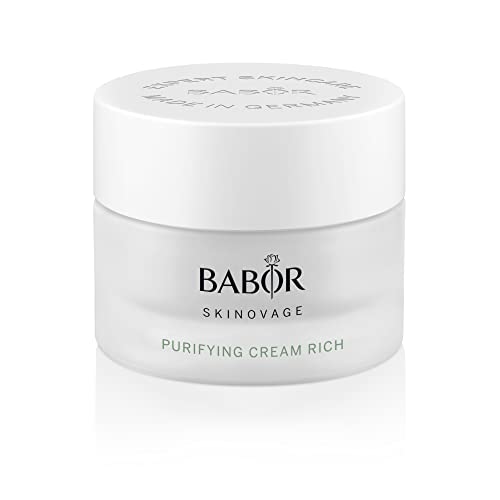 BABOR SKINOVAGE Purifying Cream rich, Reichhaltige Gesichtscreme für unreine Haut, Klärende und porenverfeinernde Gesichtspflege, Vegan, 50 ml