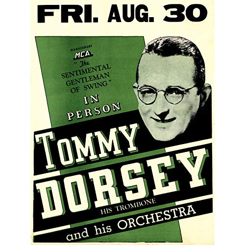 Wee Blue Coo Leinwanddruck mit Musikkonzertwerbung von Tommy Dorsey Posaune Legende USA