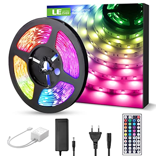 LE led strip，5m RGB Streifen，Licherkette Leiste Set mit 300 LEDs 5050，Mehrfarbig LED Bunt Lichtband mit Zubehör deko Beleuchtung