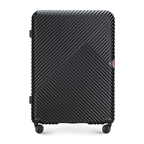 WITTCHEN Koffer – Großer | hartschalen, Material: polycarbonat | hochwertiger und Stabiler | Schwarz | 53x29x77 cm