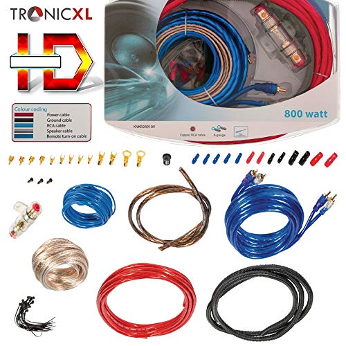 TronicXL 800W Highend CAR HiFi Kabel Set Verstärker Endstufe Anschlusskabel PKW KFZ Auto Montage Cinchkabel RCA