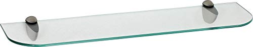 ib style® Glasregal 6mm |inkl. Befestigungsclip CLASSICO Edelstahloptik | 11 Größen| 2 Dekore | Satiniert | 90 x 30 cm