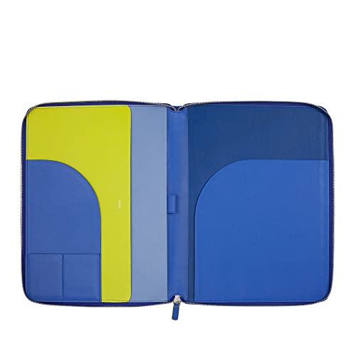 DUDU Die farbenfrohe A4 Aktentasche aus weichem Leder mit praktischem Metallreißverschluss und iPad-Tablet-Fach. Elegant und raffiniert, ideal für Ihre Arbeit. Kornblume