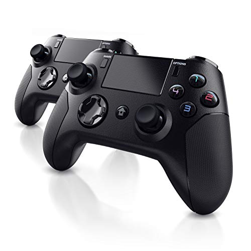 CSL - 2x PlayStation 4 Wireless Controller - Bluetooth Gamepad mit Dual Vibration - kompatibel zu PS4 PS4 Slim und PS4 Pro - Touchpad - 3,5mm Headset-Ausgang - Share-Taste - 3D und Gyrosensor