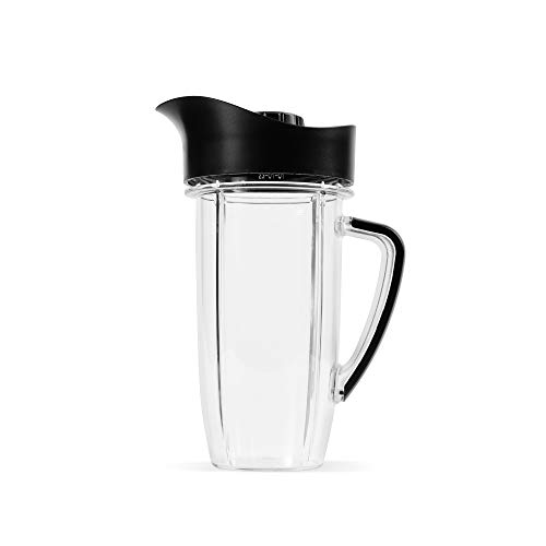 NutriBullet Rx Übergroße Tasse mit Krug-Deckel, 1,3 l, Schwarz/Transparent