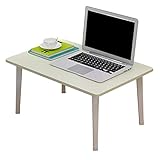Folding table 60 × 40 × 29 cm Lazy Computer Schreibtisch Schreibtisch Klappschreibtisch Tragbarer Studiertisch Massivholz Esstisch (Weiß/Ahorn)