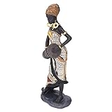 Afrikanische Statue, Afrikanische Frauenstatue Künstlerische Vitalität für Regal für Tisch für Büro