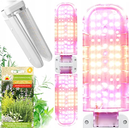 Cronos ORIGINAL Heckermann LED-Pflanzenlampe – Leistung: 24W – Anzahl LEDs: 120 – Lumenzahl: 9.600 – Lebensdauer: bis zu 50.000 Std – Licht: 58-1000nm (Vollspektrum) – Gewinde: E27