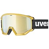 uvex athletic CV chrom gold - Skibrille für Damen und Herren - konstraststeigernd - vergrößertes, beschlagfreies Sichtfeld