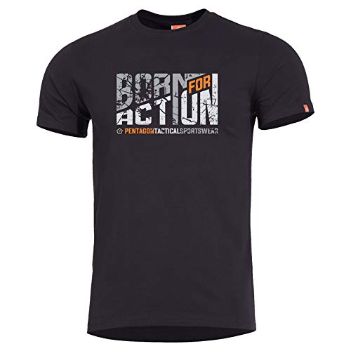 Pentagon T-Shirt Ageron Ranger Born for Action, Schwarz Medium