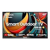 SYLVOX 43 Zoll Außenfernseher, 4K Smart TV 700 Nits wasserdicht Zwei Lautsprecher, Unterstützung für Bluetooth und Wi-Fi Deck Pro Serie kommerzielle Qualität 7 x 16 H