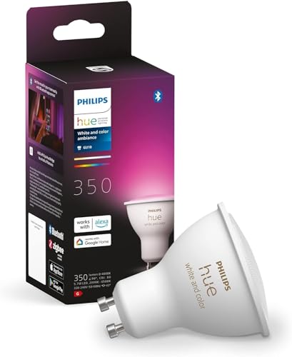 Philips Hue White & Color Ambiance GU10 LED Lampe Einzelpack, dimmbar, bis zu 16 Millionen Farben, steuerbar via App, kompatibel mit Amazon Alexa (Echo, Echo Dot)