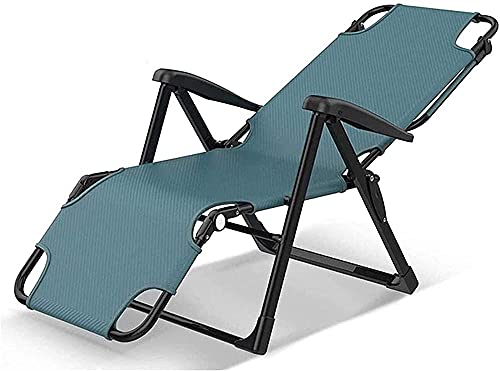 OEKOJK Liegestühle, leicht, zusammenklappbar, Zero-Gravity-Lounge-Stuhl, verstellbar, für den Garten, Außenterrasse, Sonnenliegen, unterstützt 200 kg, Blau charitable