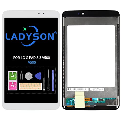 LCD-Bildschirm Ersatz für LG G Pad 8.3 V500 LCD Display Touchscreen Digitizer Full Matrix Glas Sensor Panel Lens Assembly Wifi Version Teile mit kostenlosem Reparaturwerkzeug (weiß ohne Rahmen)