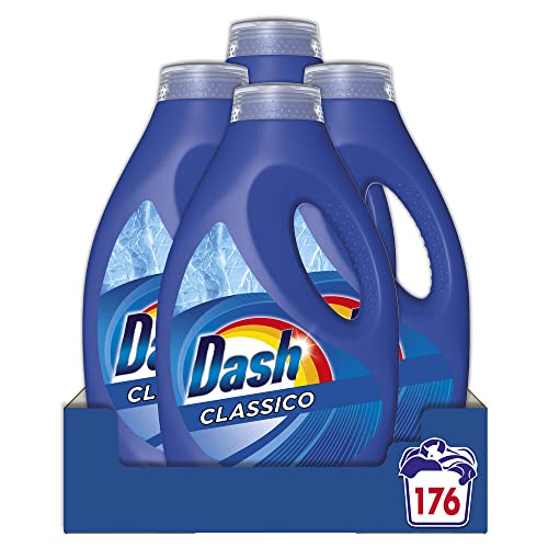 Dash Flüssigwaschmittel, 176 Waschgänge (4 x 44), klassisch, entfernt Flecken, Glanz für alle Köpfe, auch bei niedrigen Temperaturen wirksam