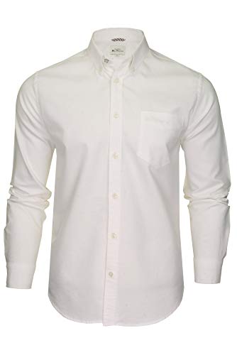 Ben Sherman Herren Freizeithemden Button-Down-Kragen Langarm (White (Embroidered Pocket Logo)) XL