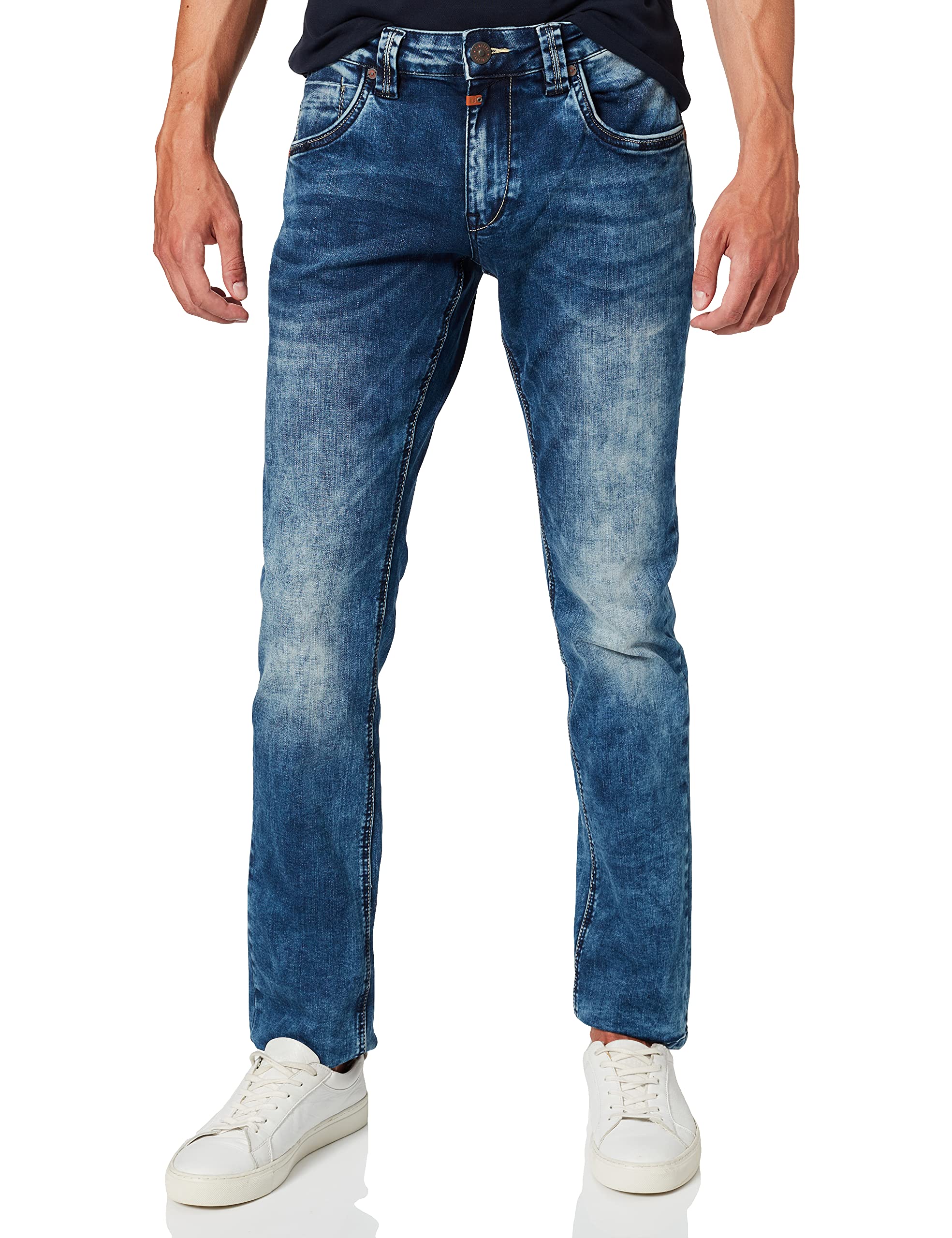 Timezone Herren Eduardotz Slim Jeans, Blau (White Aged Wash 3201), 30W / 34L EU