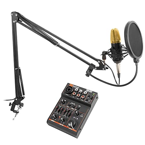 Vonyx CMS400B Studiomikrofon mit verstellbarem Arm und USB-Mischer