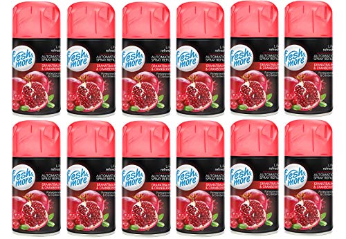 12x Fresh&More Lufterfrischer Granatapfel&Cranberry Nachfüller, 250ml