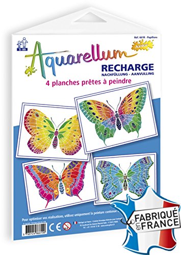 Sentosphère - Aquarellum Junior Nachfüllpackung – Schmetterlinge – Aquarellum Karten – Farbset – magische Aquarellfarbe – ab 7 Jahren