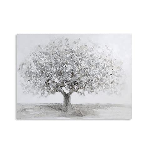 Casablanca - Bild Big Tree Leinwand weiß/grau/silberfarben mit Acrylstruktur