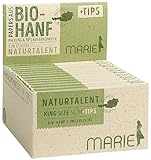 Marie 20620 Naturtalent King Size Slim Bio-Hanf ungebleicht-24 Heftchen a Blatt + 34 Filter Tips, Papier