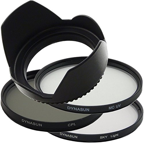 DynaSun Kit Pro 82mm CPL Zirkular Pol mit MC UV Multicoated Filter, Skylight und Gegenlichtblende