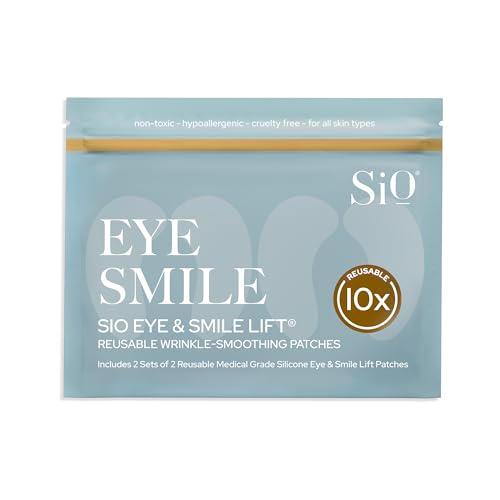 SiO Beauty Eye and Smile Lift Anti-Falten-Pads, 4 Wochen Vorrat, Über-Nacht-Masken-Pads für dunkle Augenringe, Silikon-Hautbehandlung für Falten und Fältchen, Eye & Smile Lift (4 Pads)