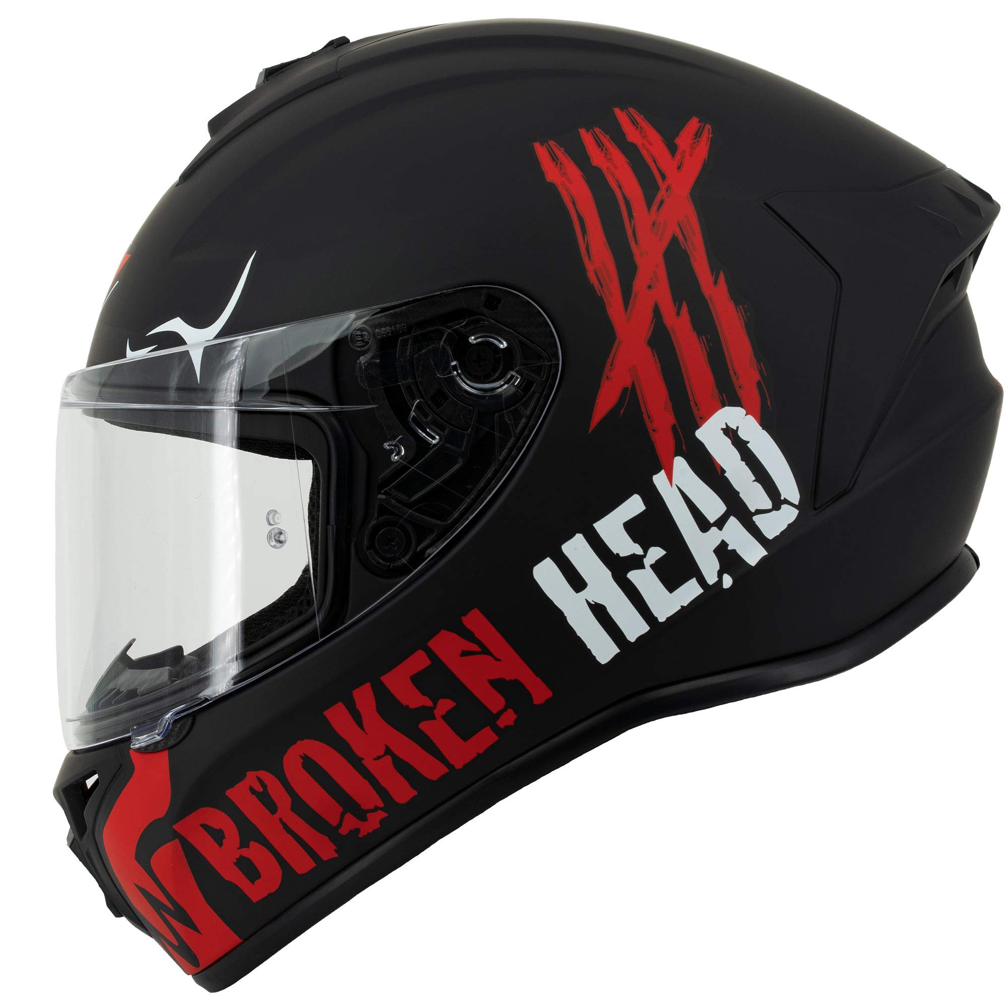 Broken Head Adrenalin Therapy 4X - Sportlicher Integralhelm - Motorrad-Helm - Rot Matt - Größe S (55-56 cm)