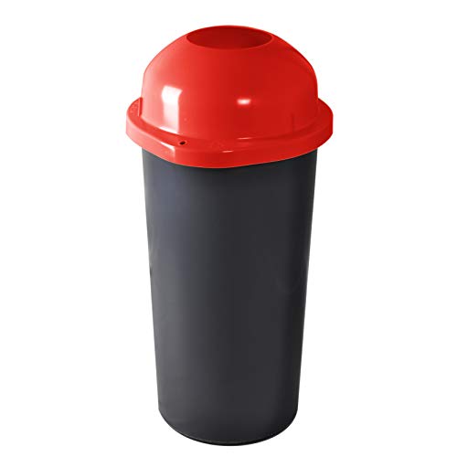 KUEFA 60L Mülleimer/Müllsackständer mit Einwurf (Rot)