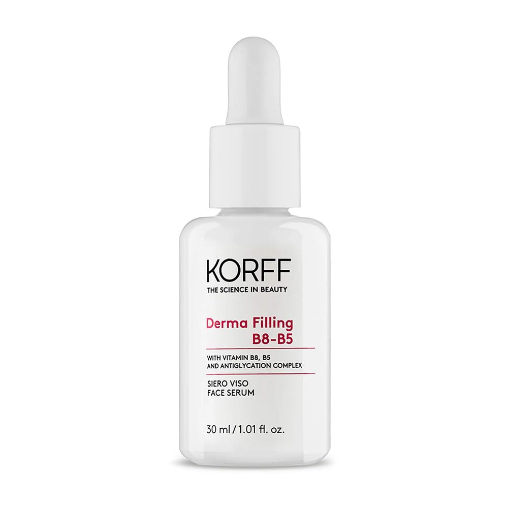 Korff Derma Filling B8-B5 Gesichtsserum, strafft die Haut und reduziert Falten, für reife Haut, Anti-Aging-Formel mit Vitaminen B8 und B5, 30 ml