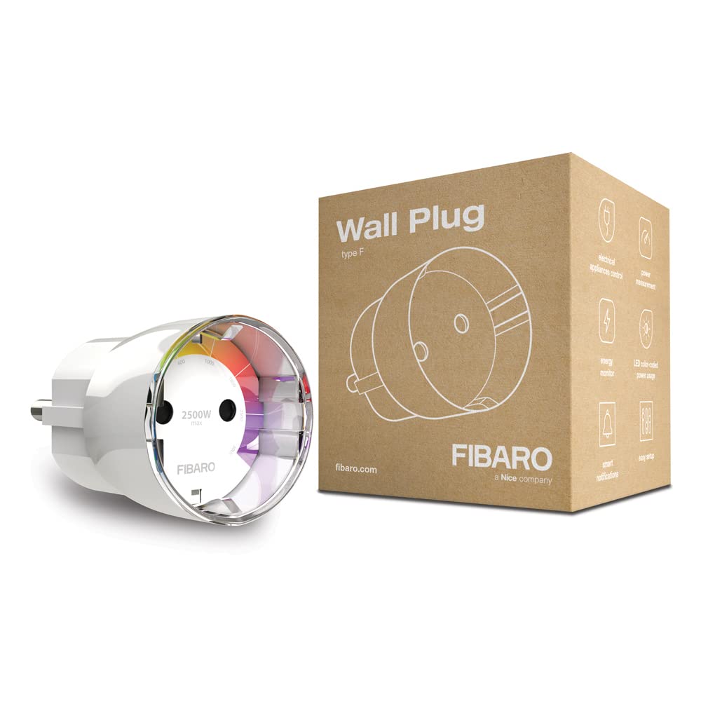 FIBARO Wall Plug / Z-Wave Plus Smart Steckdose Plug mit Leistungsmessung Typ F, FGWPF-102