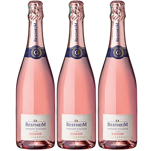 Crémant d'Alsace Brut rosé Bestheim Rosé Schaumwein trocken Frankreich I FeinWert Paket (3 x 0,75l)