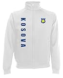 AkyTEX Kosovo Kosova Sweatjacke Jacke Trikot Wunschname Wunschnummer (Weiß, M)