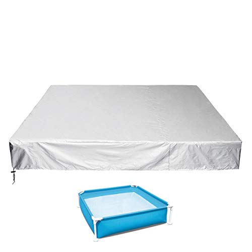 Grantien Abdeckplane Für Family Pool,Quadrat Poolabdeckung Mit Kordelzug,Abdeckplane Für Badewanne,210D Oxford Silber 231 X 231 X 30Cm