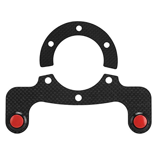 Kuuleyn Lenkradhornknopf, Kohlefaser-Außenhornknopf-Kits für MOMO/OMP/Nardi/Sparco 6-Schrauben-Lenkrad(Dual Button)