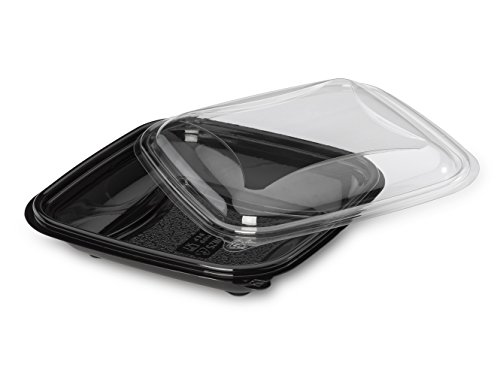 GUILLIN - crudipack cr0370 N Pack 4 Sachets von 80 Boxen Salat Hat Deckel Kristall Antifog unabhängigen, Kunststoff, schwarz/transparent, 16 x 16 x 4,5 cm