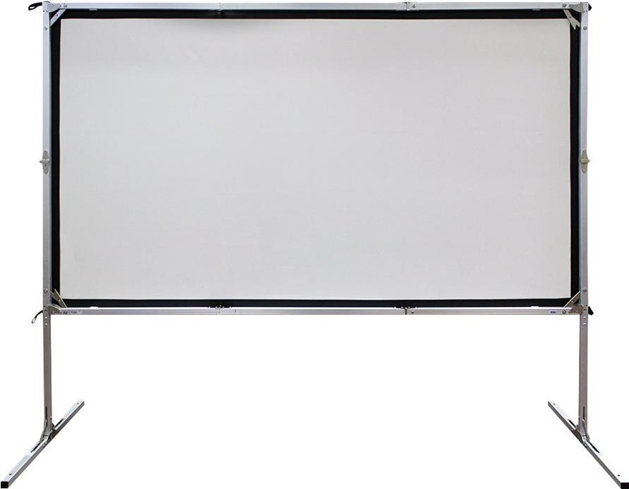 Elite Screens Yard Master 2 Series OMS180H2-DUAL - Projektionsschirm mit Beinen - 457 cm (180) - 16:9 - Wraith Veil Dual - Black Trim, silber Rahmen