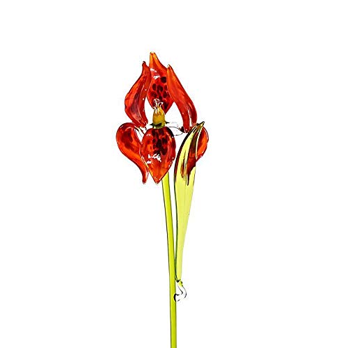 CRISTALICA Iris Blumen 40-45cm Glas Blüten Figur Kunstblumen Dekoration Geschenk