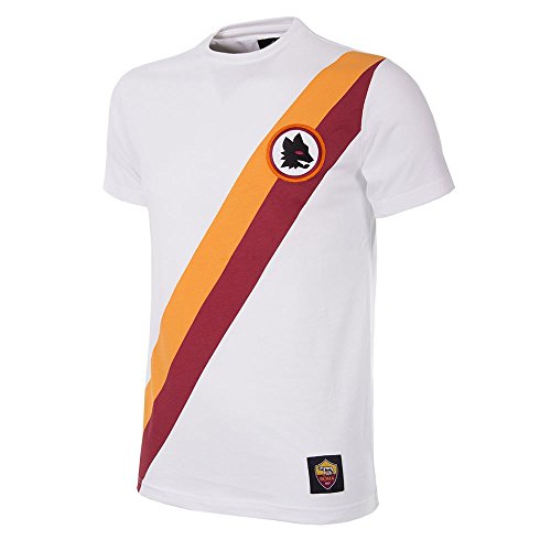 COPA Herren As Roma Away Retro T-Shirt Retro Rundhals T-Shirt XXL weiß