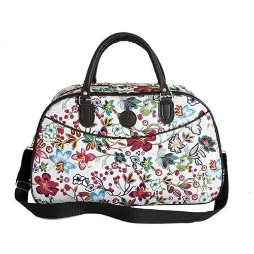 HAssy Leder Damen Reisetaschen Handtaschen Tragbare Hand Fitness Floral Duffel Bag Wasserdicht Wochenende Tasche für Damen