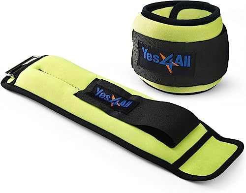 Yes4All 3ZMT 1.3 kg Fußgelenkgewichte/Handgelenkgewichte für Frauen und Männer – voll einstellbare Beingewichte für Walking, Fitness, Cardio-Übungen (1.3 kg x2, Limette)