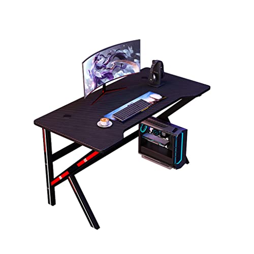 Home Desk Ecktisch Schreibtisch I-förmiger Computertisch, großer ergonomischer Gaming-Computertisch, Kabelmanagement, Spielecomputertisch für das Heimbüro, Schwarz - L 120 cm Vision